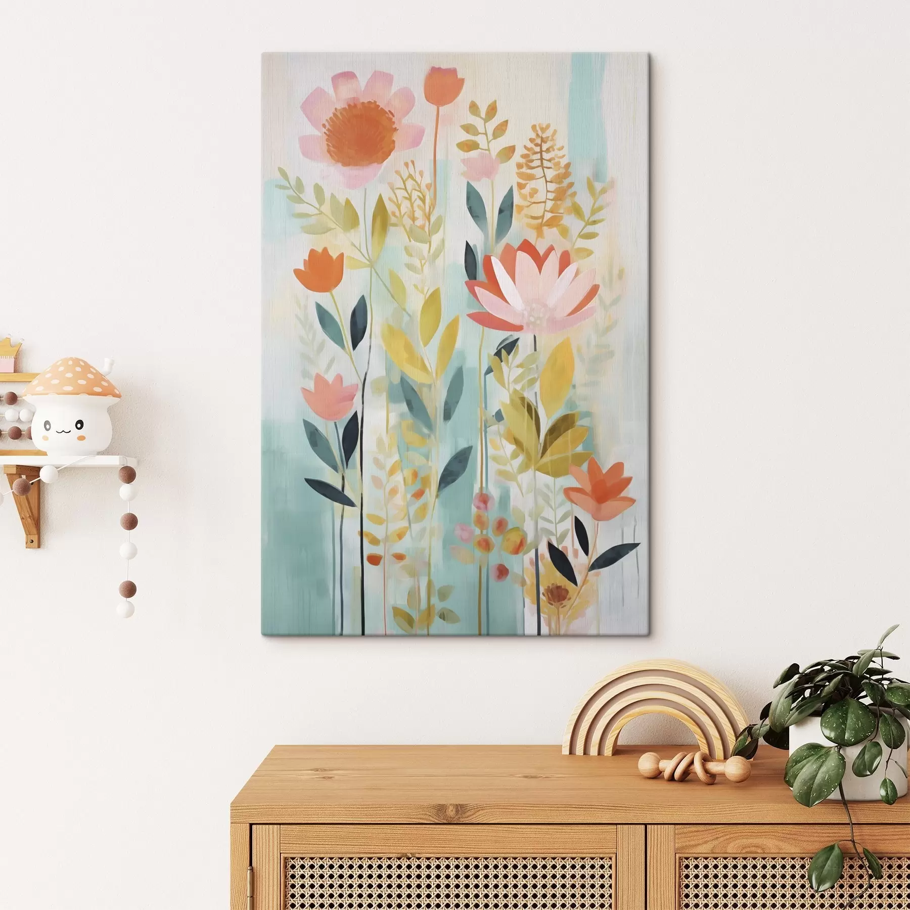 wall murals Abstract floral composition, imitation of painting s49139
