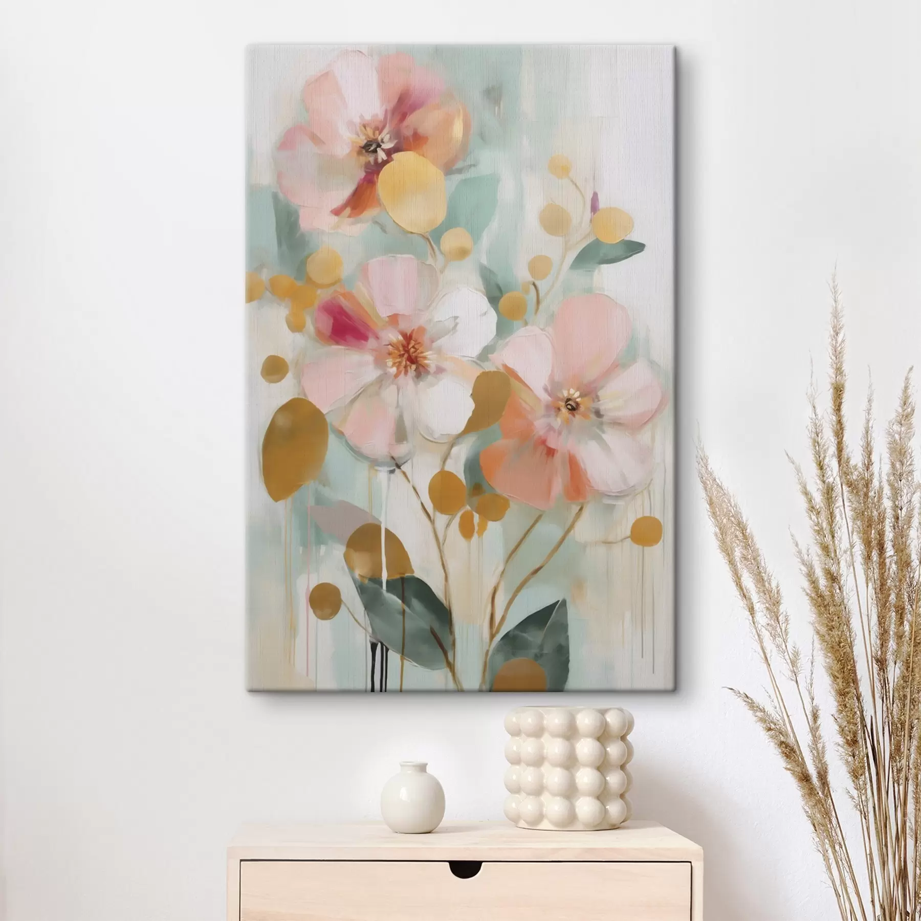 wall murals Plants abstract composition, imitation of painting s49140