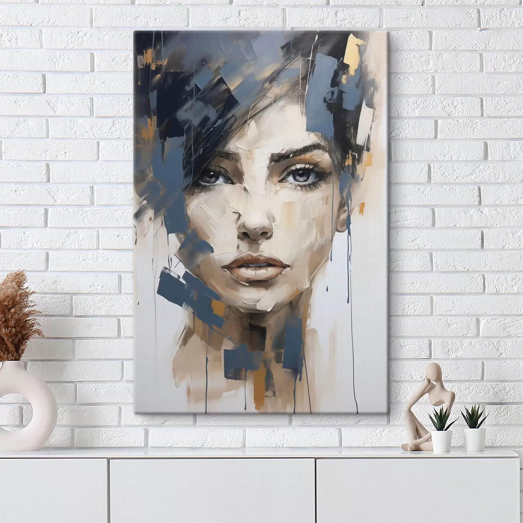 wall murals Abstract portrait of a girl, imitation of painting s49141