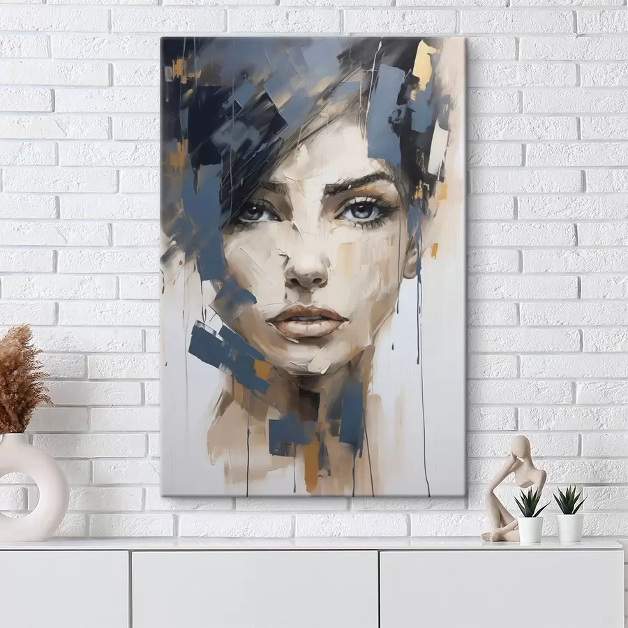 wall murals Abstract portrait of a girl, imitation of painting s49141