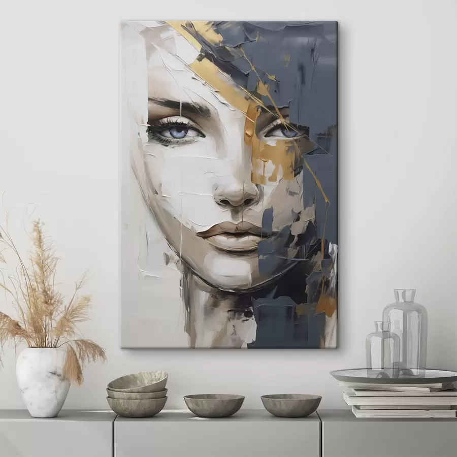 wall murals Abstract portrait of a woman, imitation of painting s49142