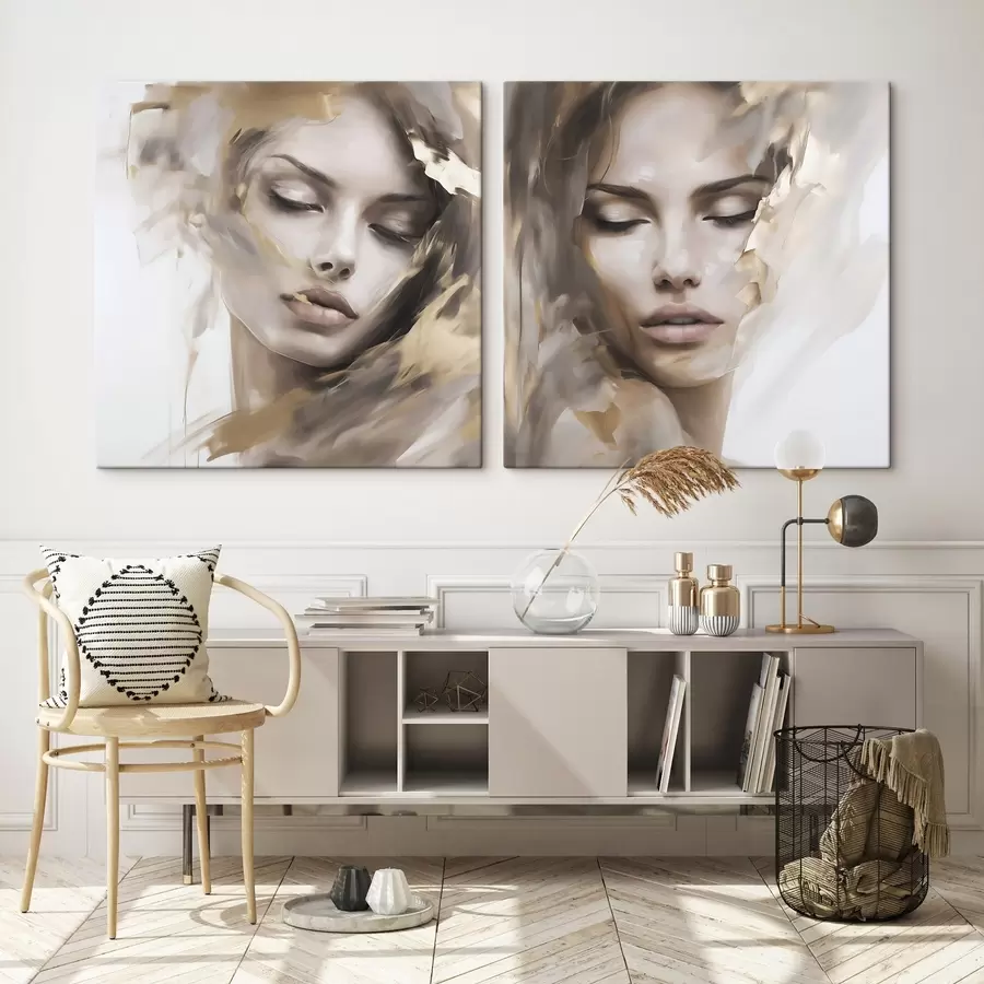 wall murals Abstract portrait of a girl, imitation of painting m30516
