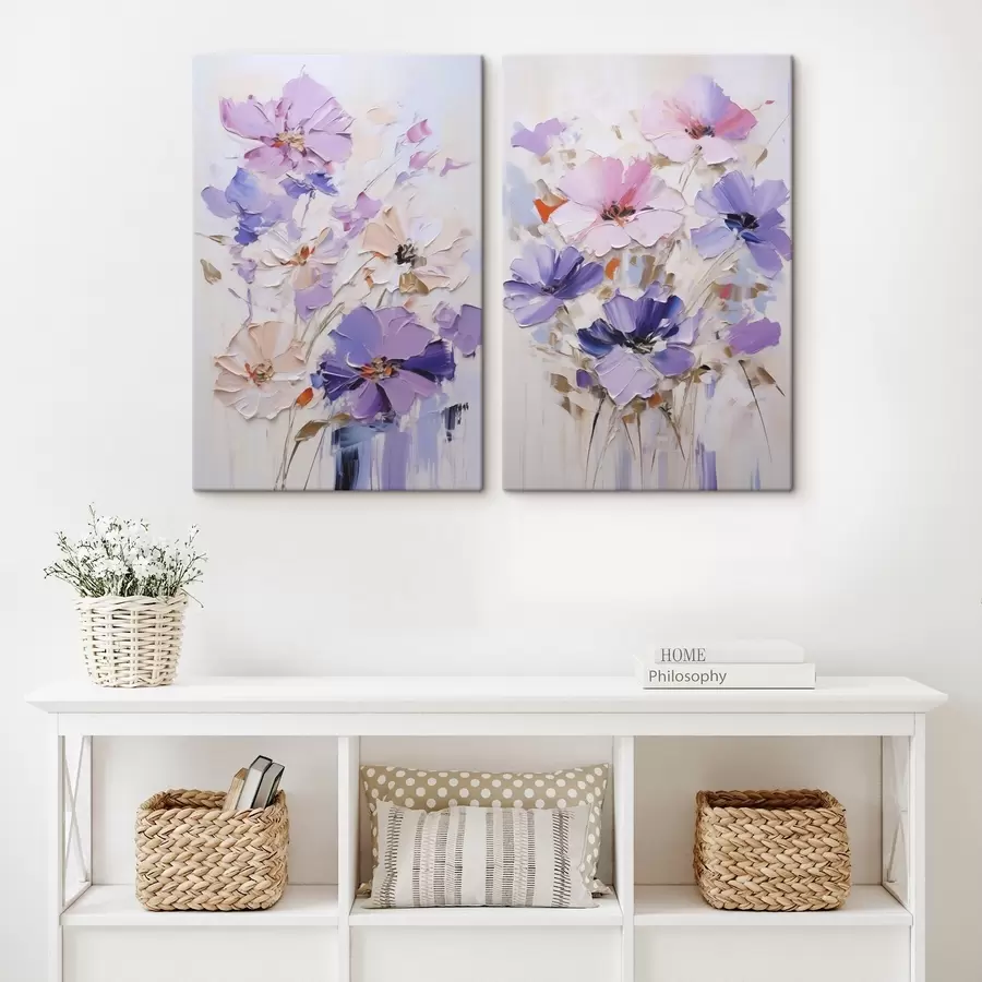 wall murals Bright flowers, imitation of painting m30518