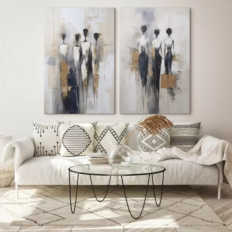wall murals Abstract silhouettes, imitation of painting m30519