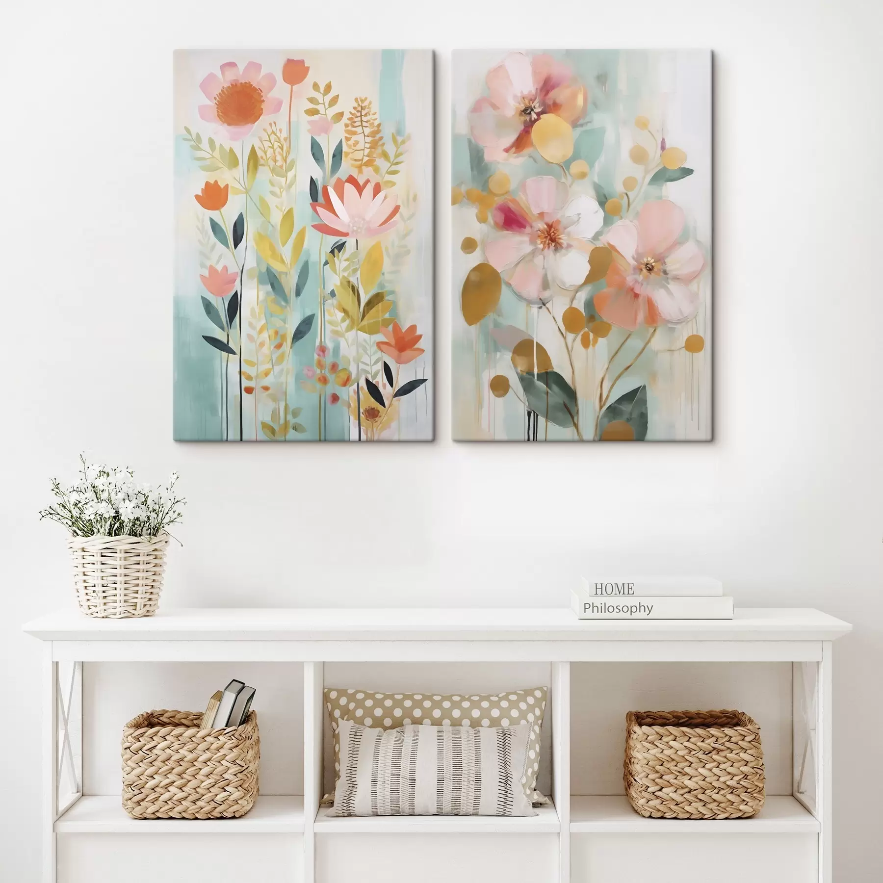wall murals Abstract floral composition, imitation of painting m30520