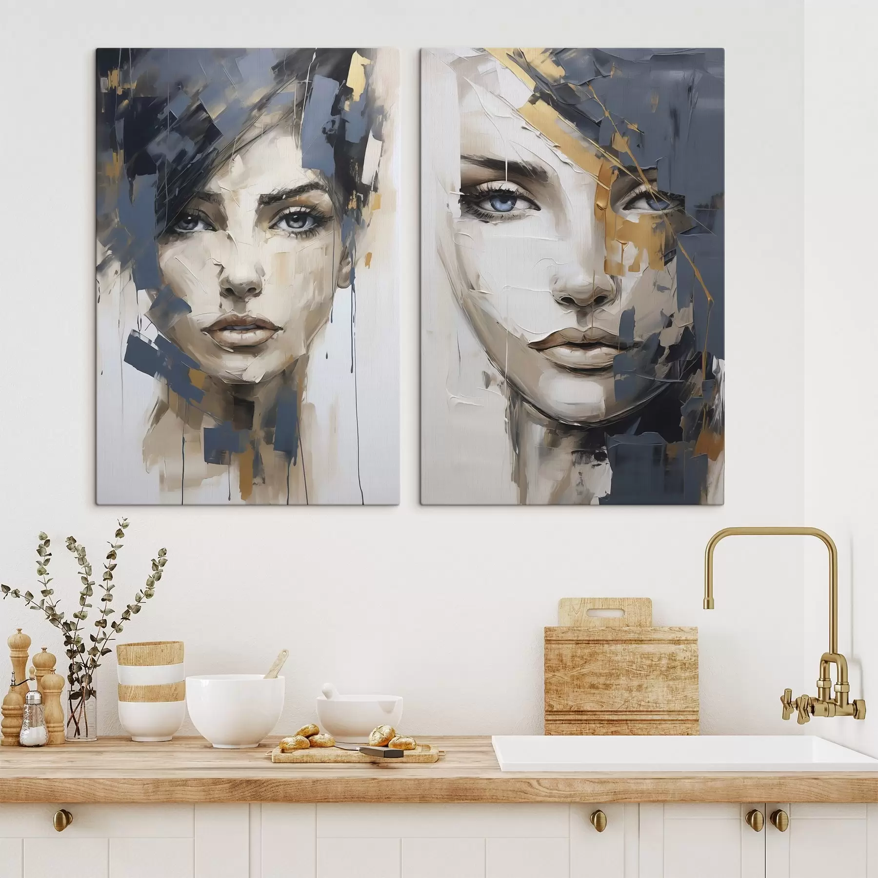 wall murals Abstract portrait of a girl, imitation of painting m30521