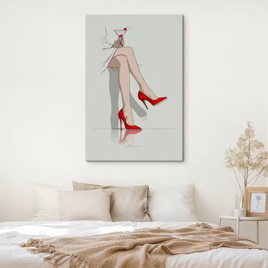 wall murals Red Heels & Martini s49325