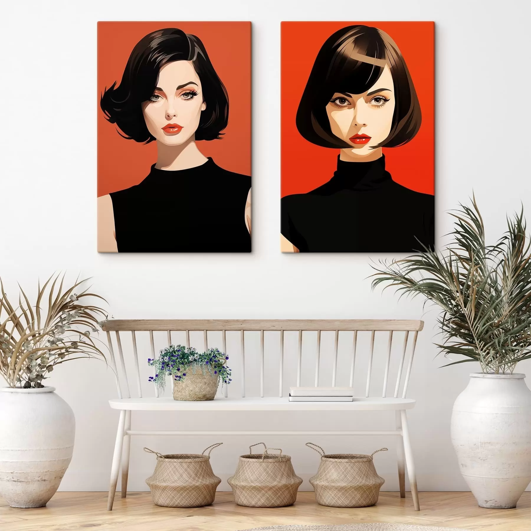 wall murals Modern Brunette Duo m30502