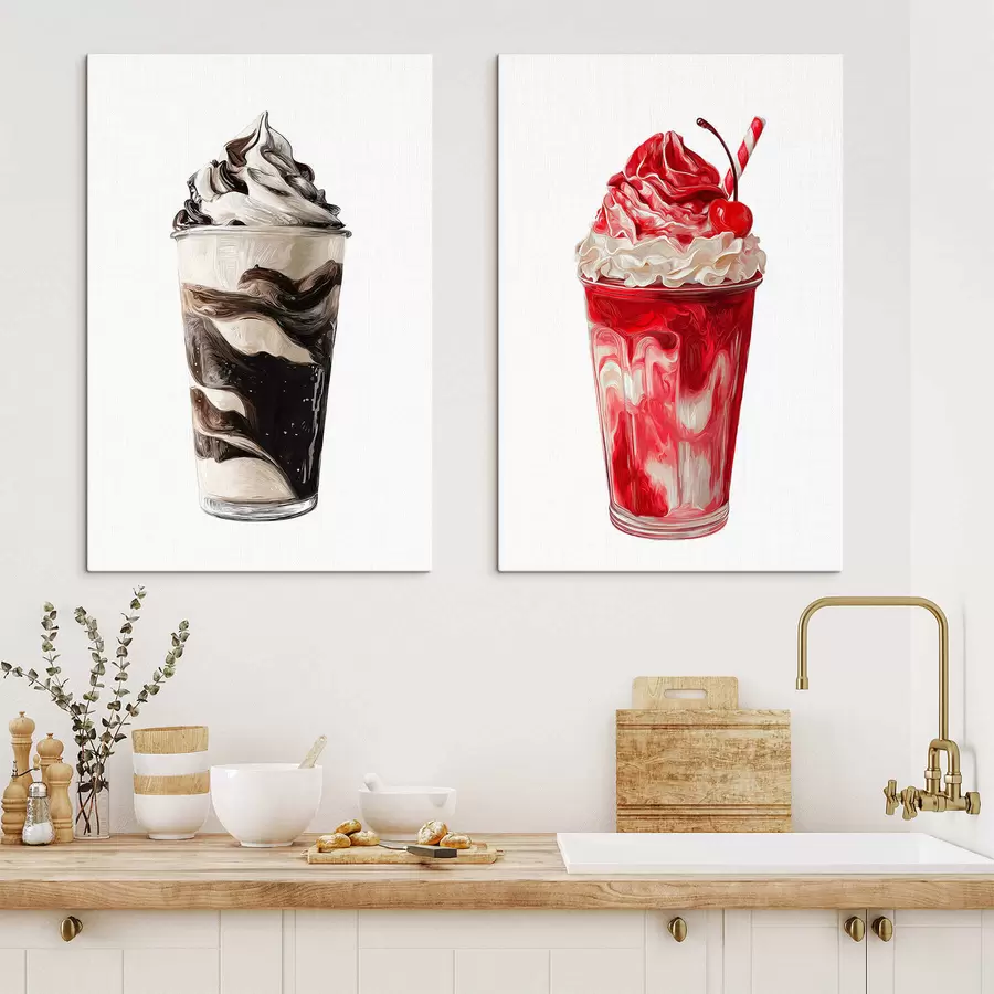 wall murals Dessert Milkshake Pair m30504