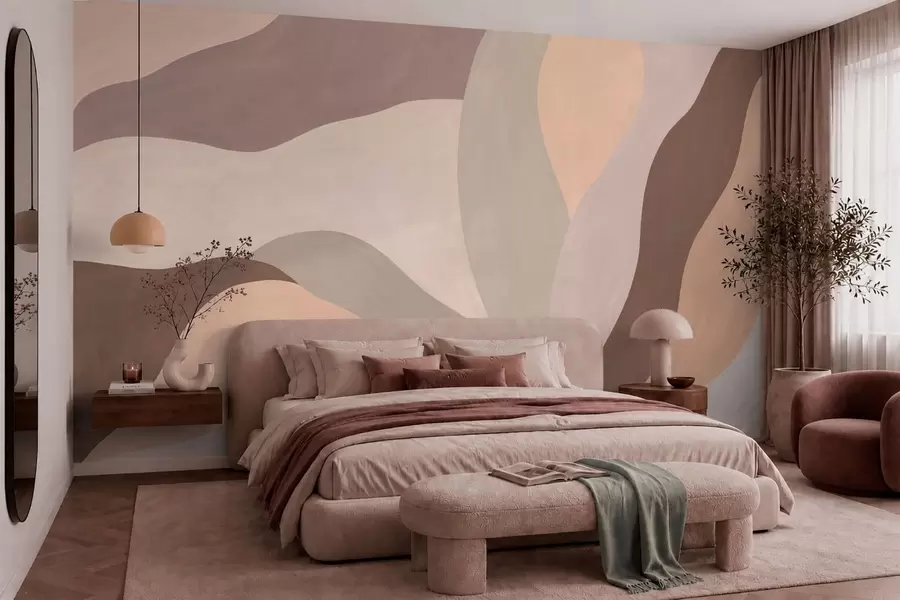 murales Formas abstractas y fluidas en tonos pastel w05629