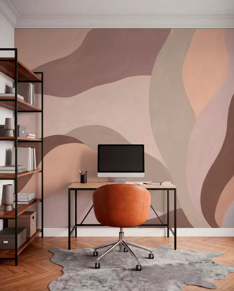 wall murals Abstract flowing shapes in pastel tones w05629