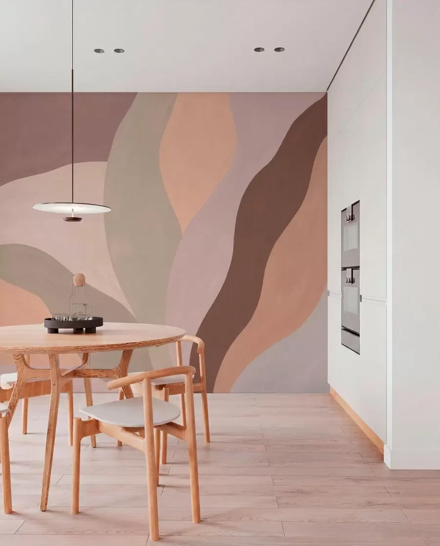 wall murals Abstract flowing shapes in pastel tones w05629