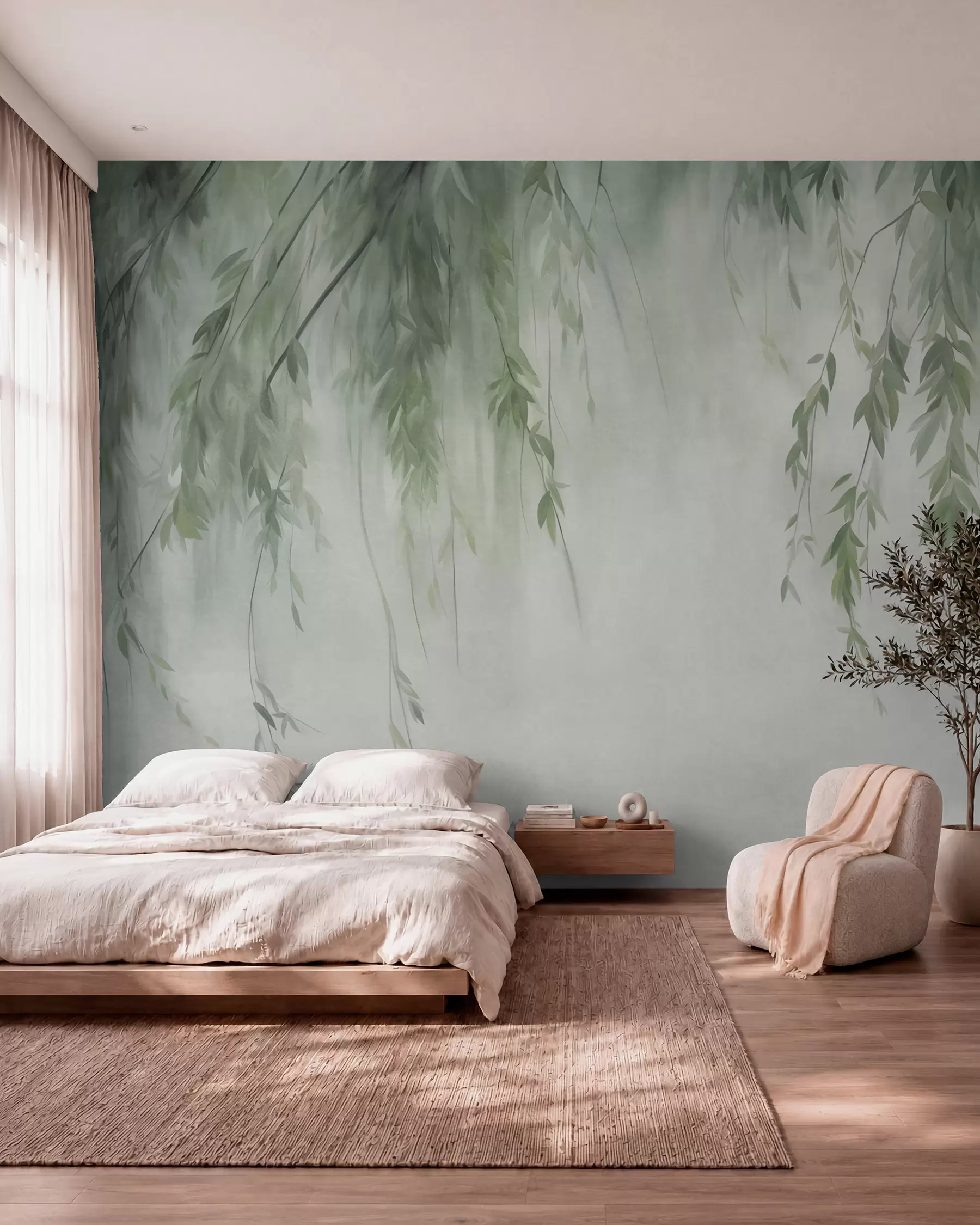 wall murals Willow in Silver Mist w09893v1