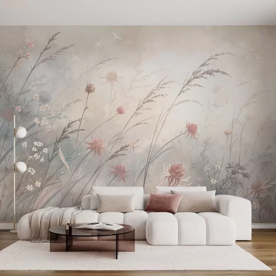 Wall Mural Photo Wallpaper Light wildflowers in an airy composition w05538v2