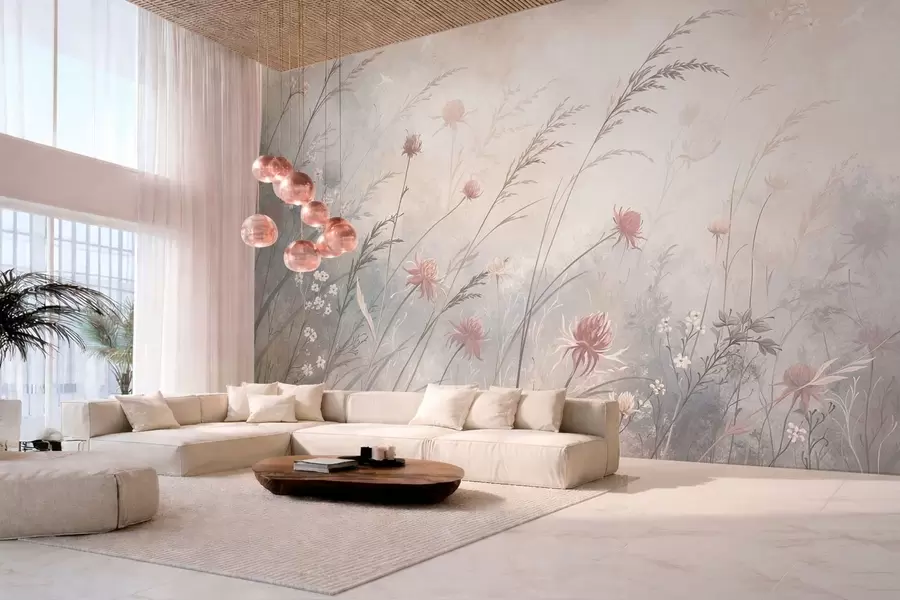 wall murals Light wildflowers in an airy composition w05538v2