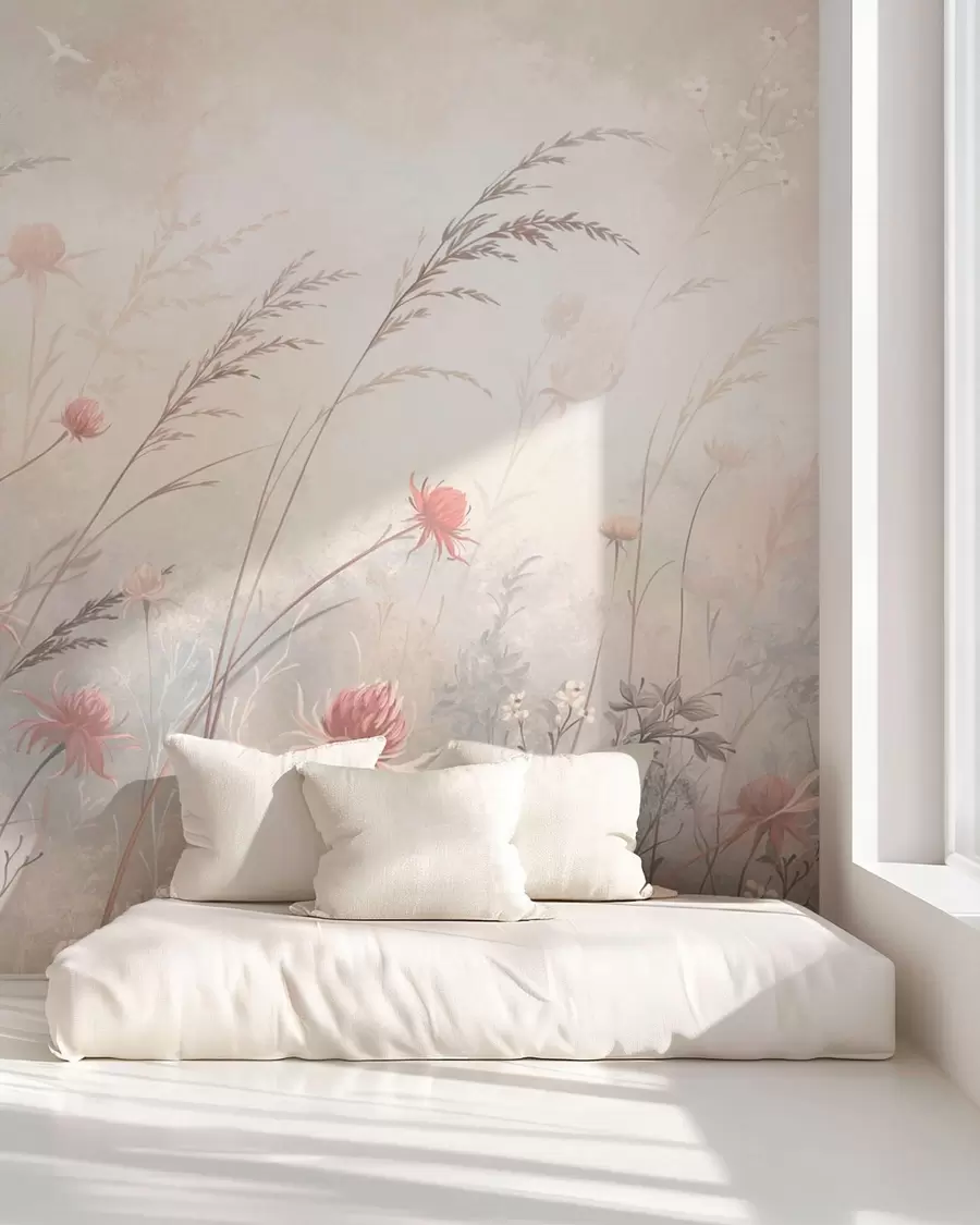 wall murals Light wildflowers in an airy composition w05538v2
