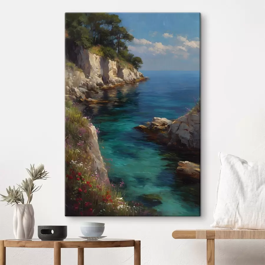 wall murals A sea harbor in the style of oil painting s49239