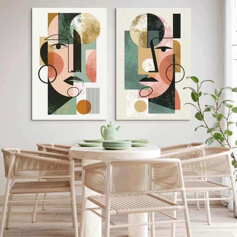 wall murals Abstract portraits with geometric shapes m30465