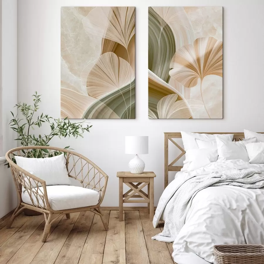 wall murals A botanical composition with delicate leaves m30467