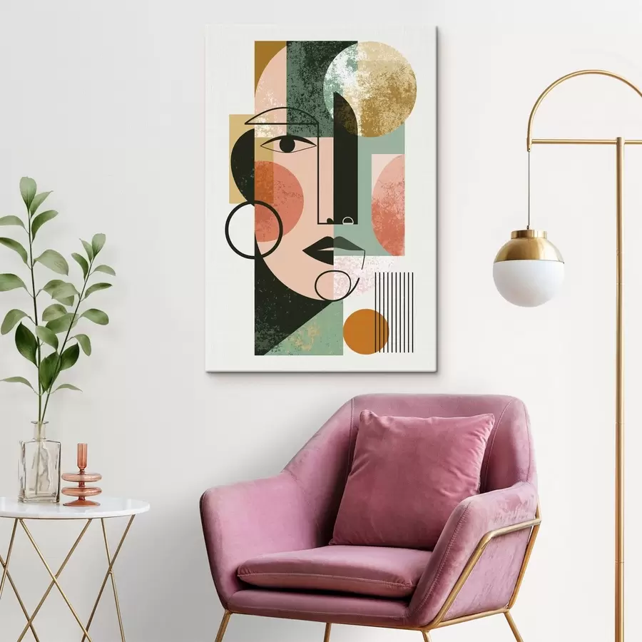 wall murals Abstract portrait with geometric shapes s49341