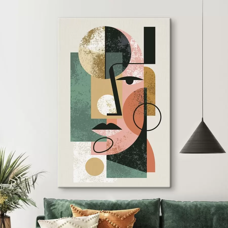 wall murals Abstract portrait with geometric shapes s49342