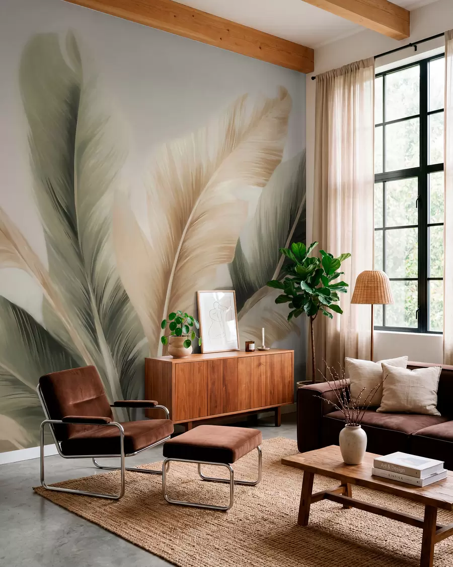 peintures murales Feuilles de bananier w05648