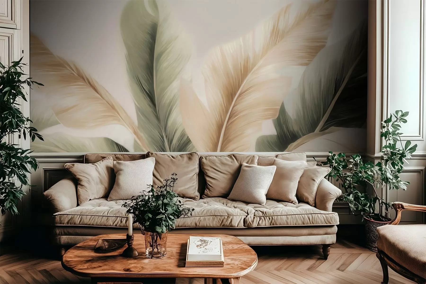 peintures murales Feuilles de bananier w05648