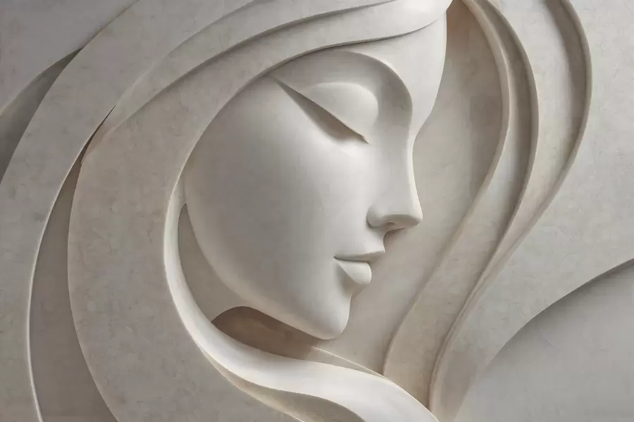 Wall Mural Photo Wallpaper A female profile in bas-relief style w05569