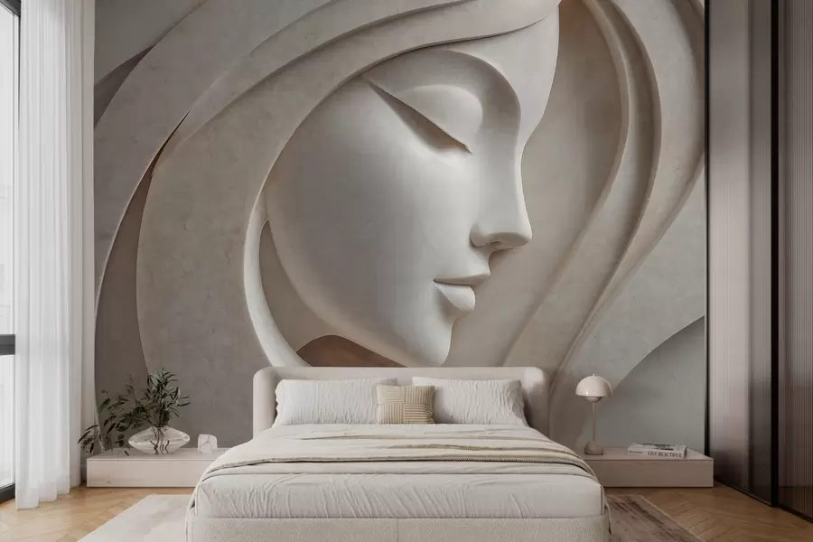 Wall Mural Photo Wallpaper A female profile in bas-relief style w05569
