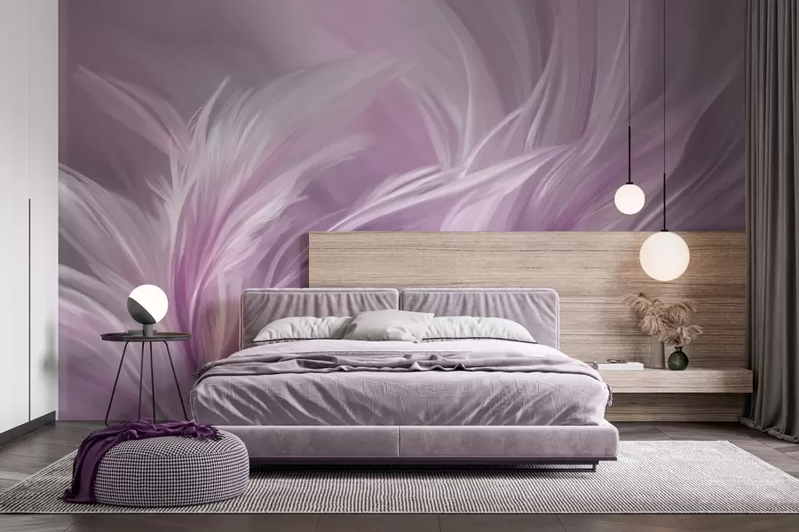 peintures murales De magnifiques plumes dans des tons de violet w05658v2