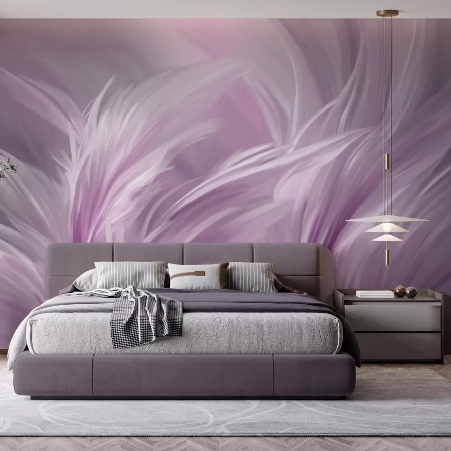peintures murales De magnifiques plumes dans des tons de violet w05658v2