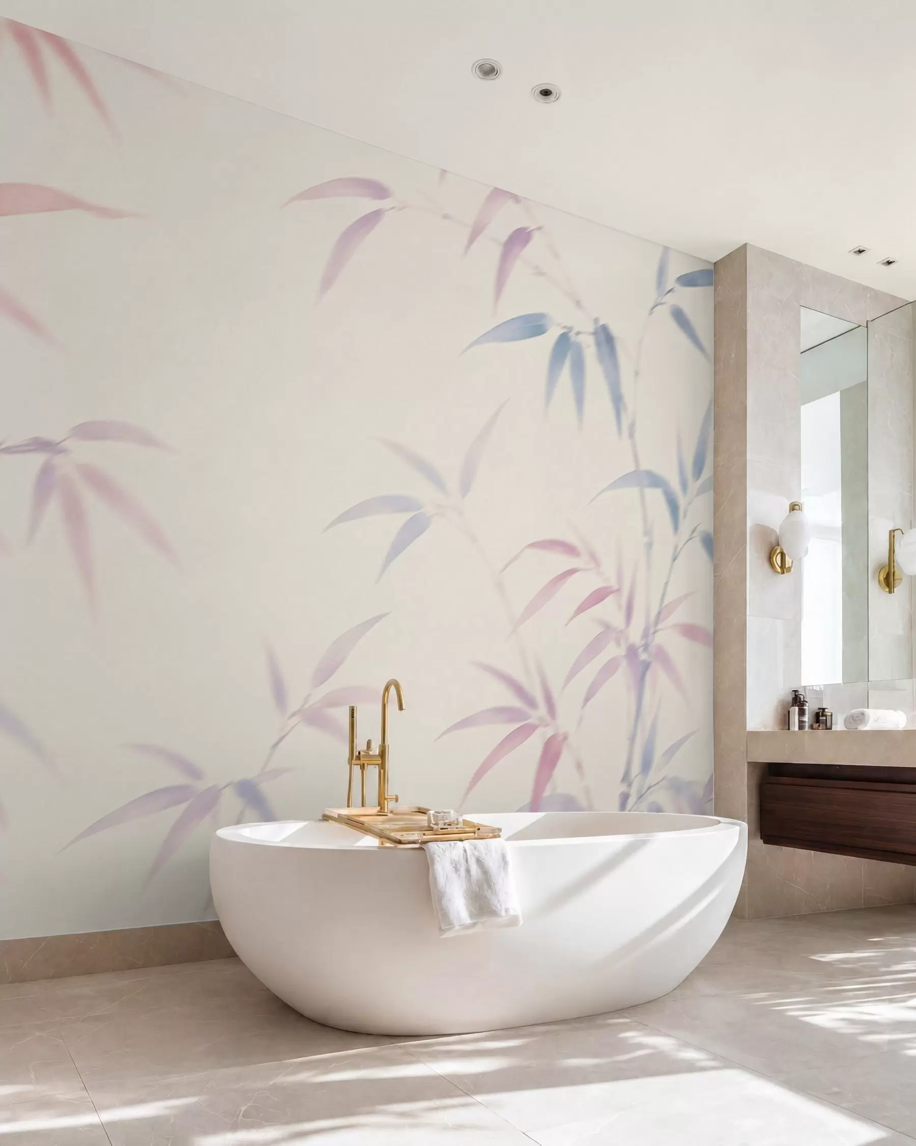 peintures murales Feuilles de bambou stylisées w05666