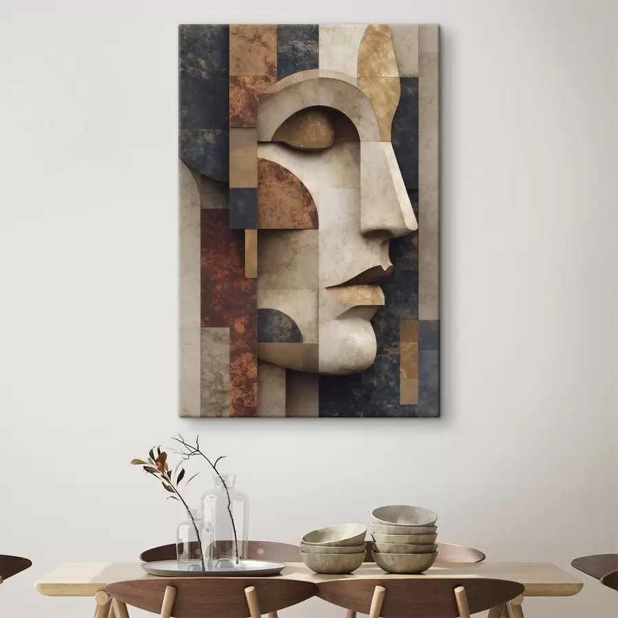 murales Ilustración plana de un rostro abstracto s49398