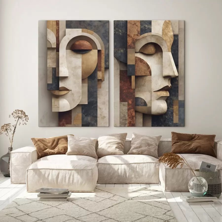 Wall Mural Photo Wallpaper Abstract face flat illustration m30557
