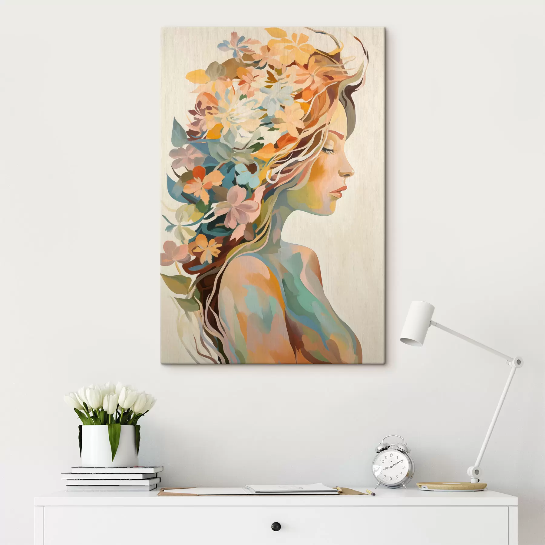 wall murals Woman with flowers s49451