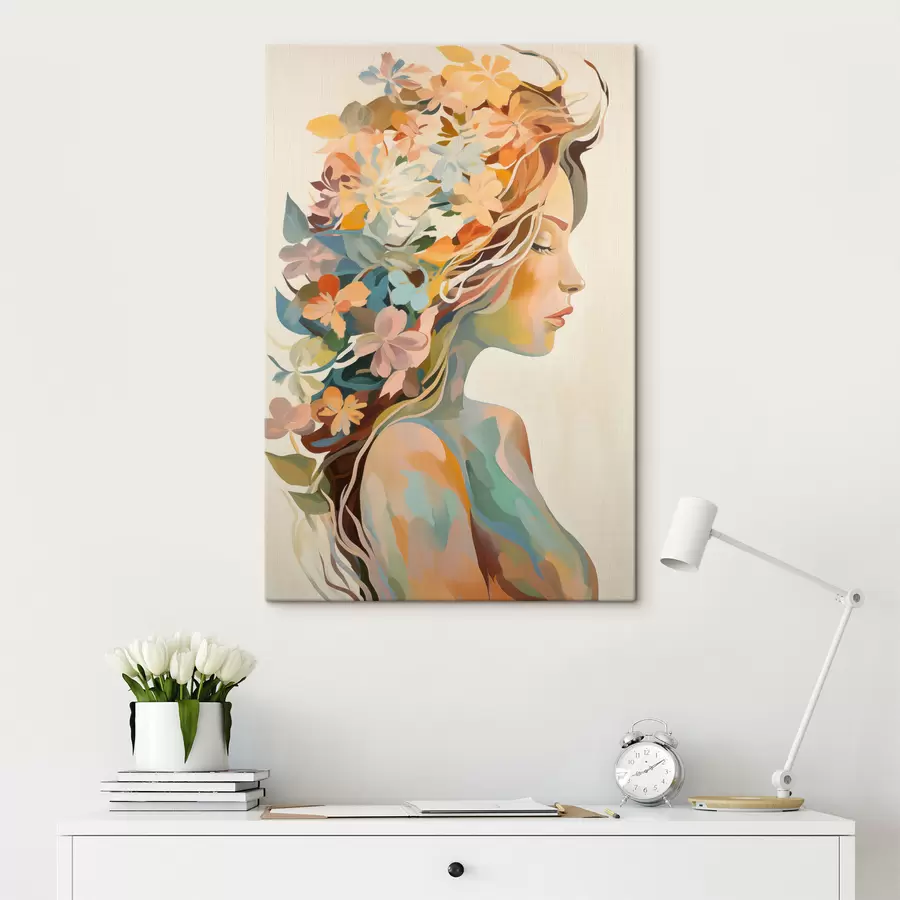 murales Mujer con flores s49451