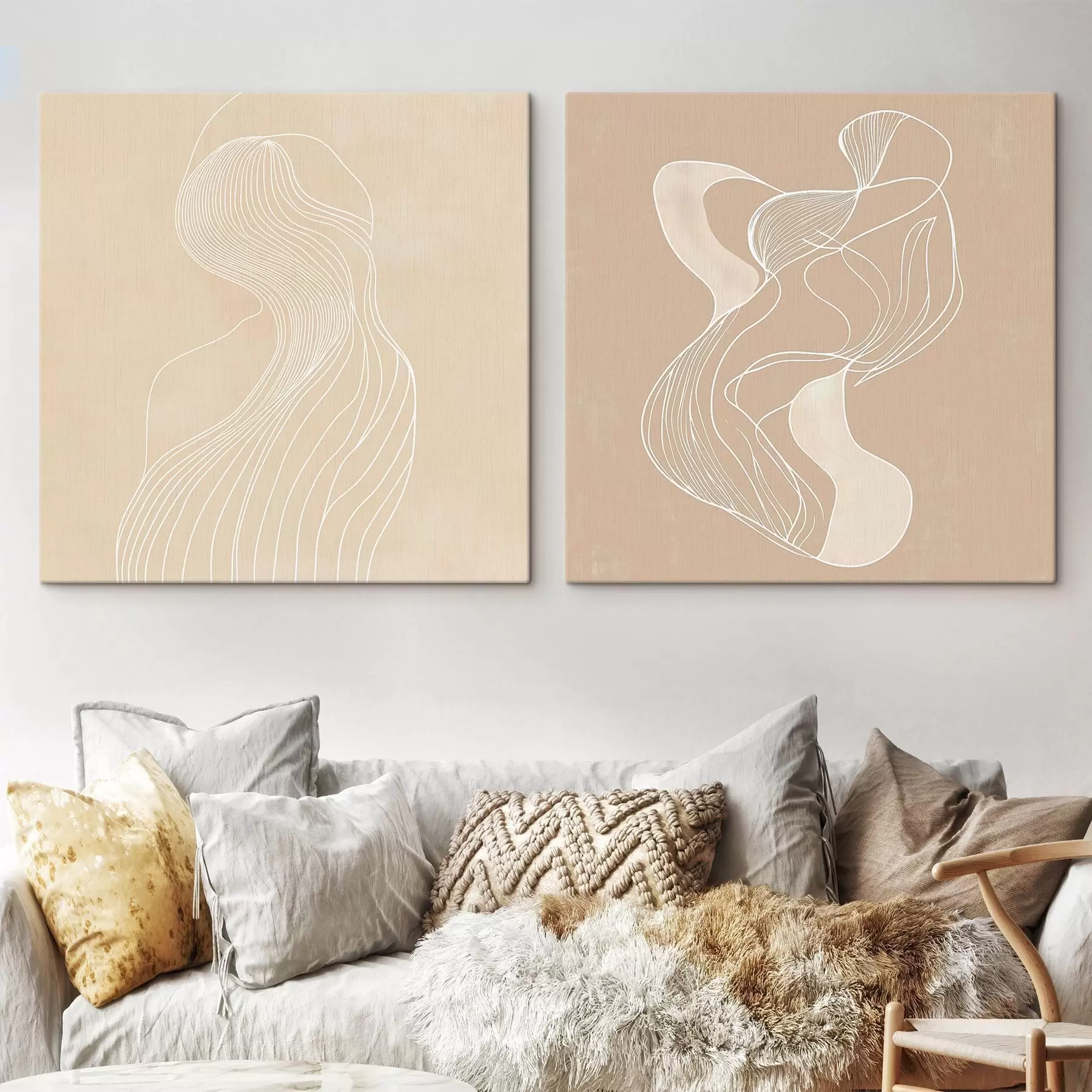 wall murals Composition with flowing contours and airy space m30364