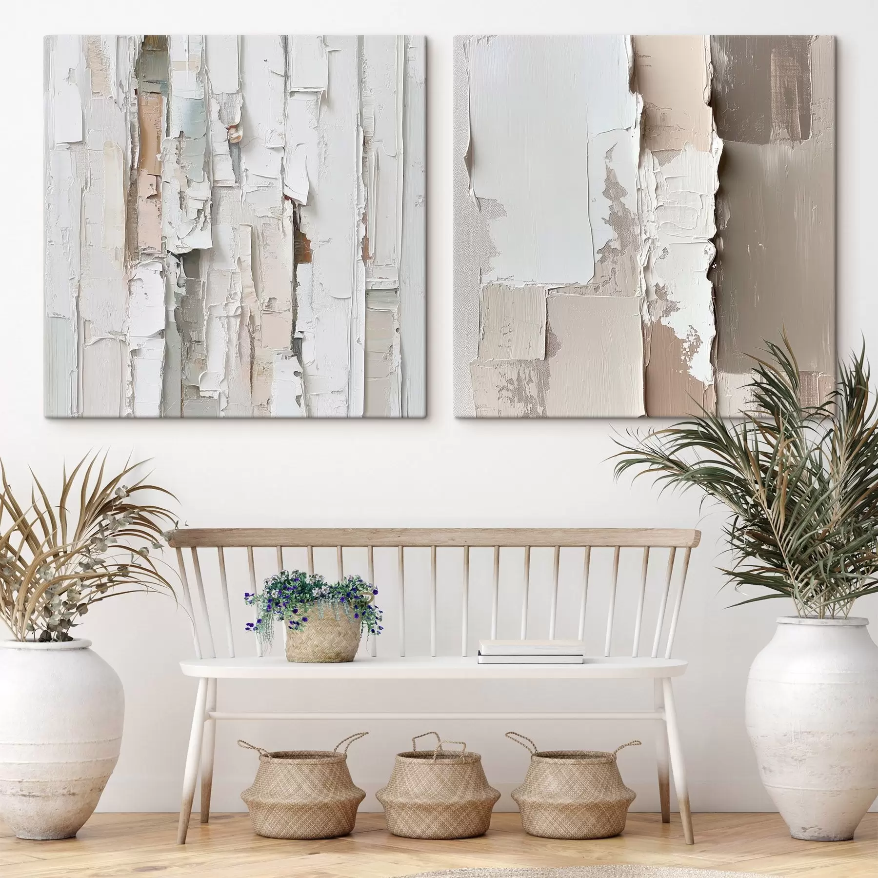 wall murals Abstract composition with a pronounced relief and pastel accents in a contemporary painting style m30365