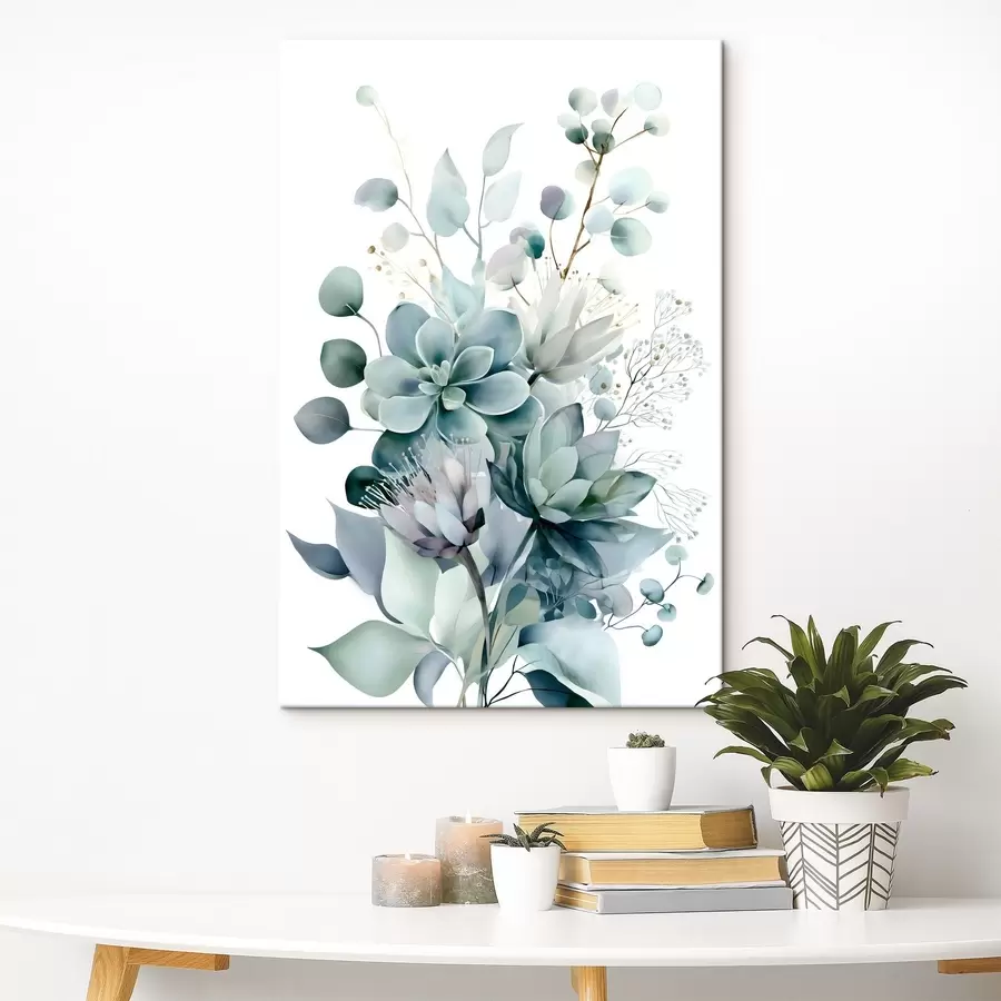 murales Suculentas y plantas, en estilo acuarela s49426