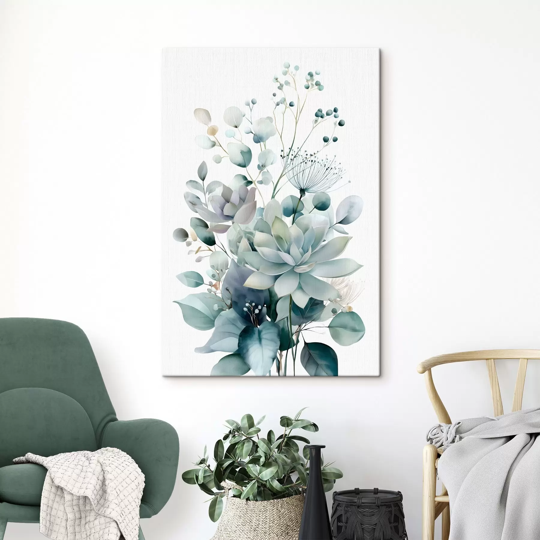 wall murals Succulents and plants, in a watercolour style s49427
