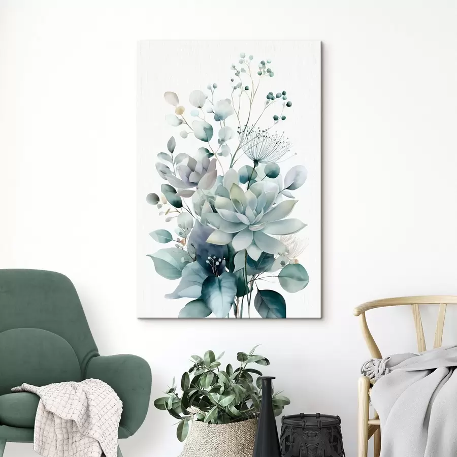 murales Suculentas y plantas, en estilo acuarela s49427