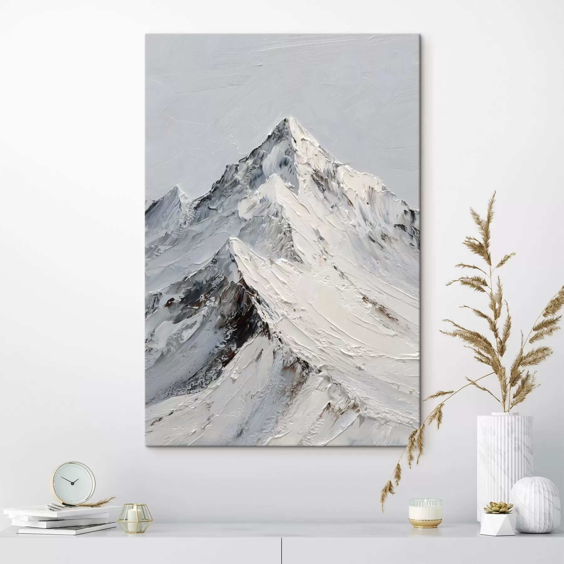 murales Montañas nevadas pintadas con técnica de impasto s49460