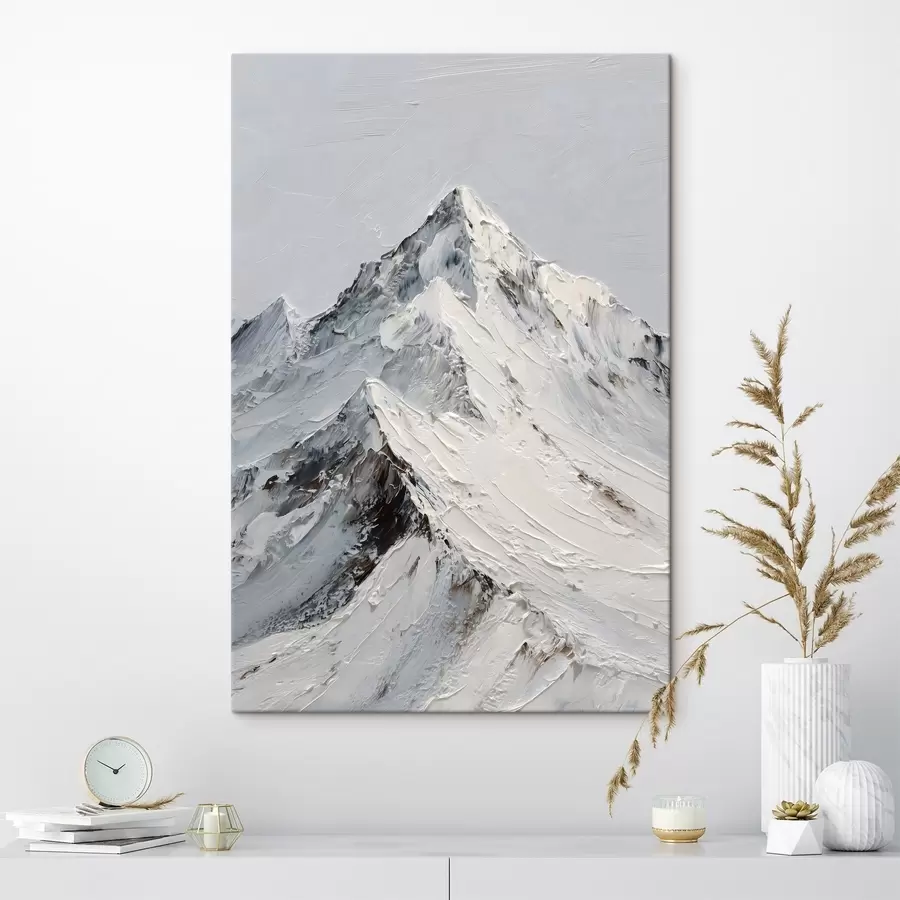 murales Montañas nevadas pintadas con técnica de impasto s49460