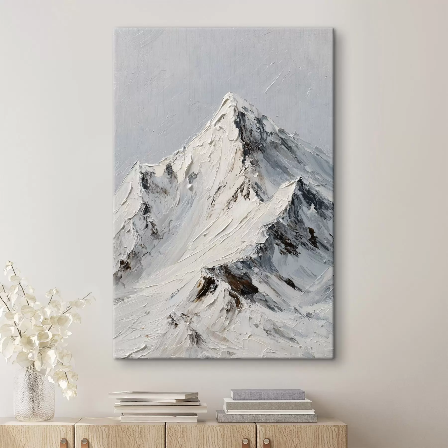 murales Montañas nevadas pintadas con técnica de impasto s49461