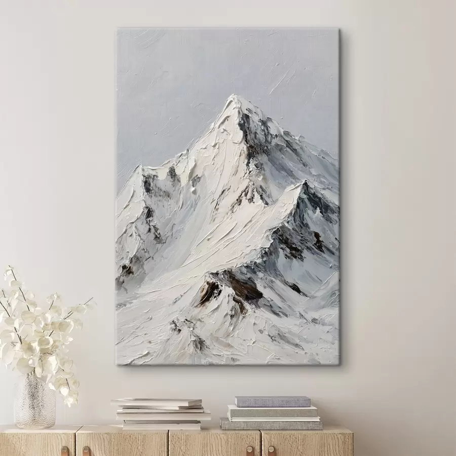 murales Montañas nevadas pintadas con técnica de impasto s49461