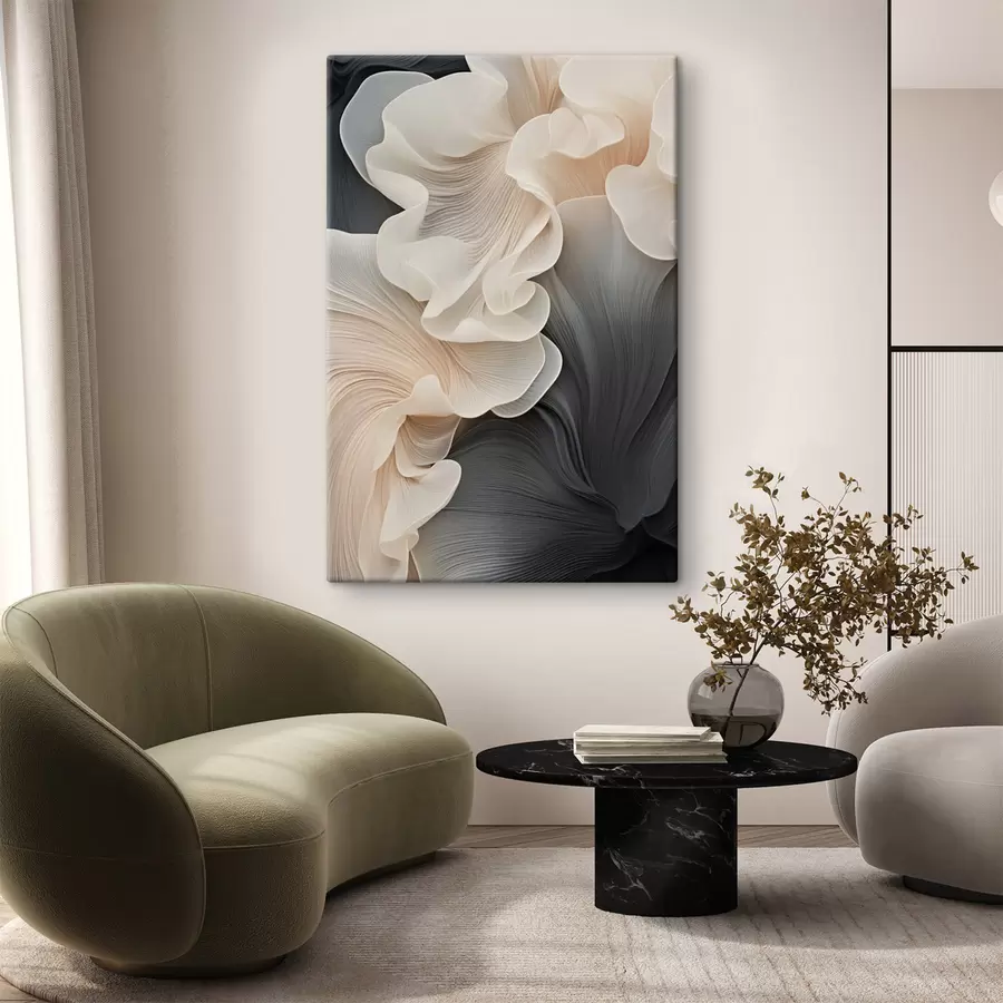wall murals Abstract flowing organic shapes with delicate, translucent textures s49472