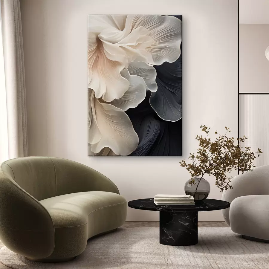 wall murals Abstract flowing organic shapes with delicate, translucent textures s49473