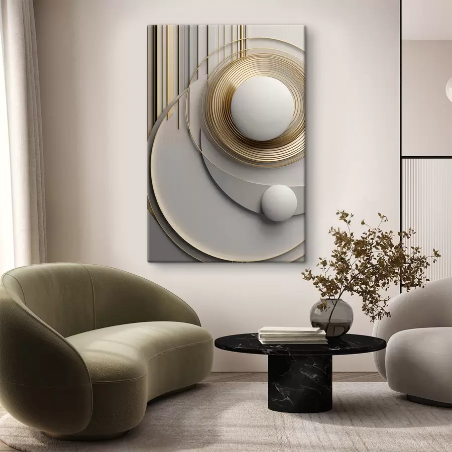 wall murals Abstract geometric composition, textured, modern, minimalistic art s49499