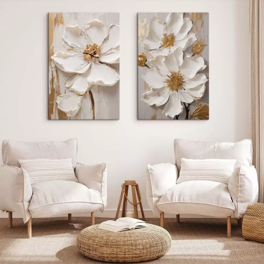 wall murals A minimalist landscape with geometric shapes, mountains in sepia tones m30579