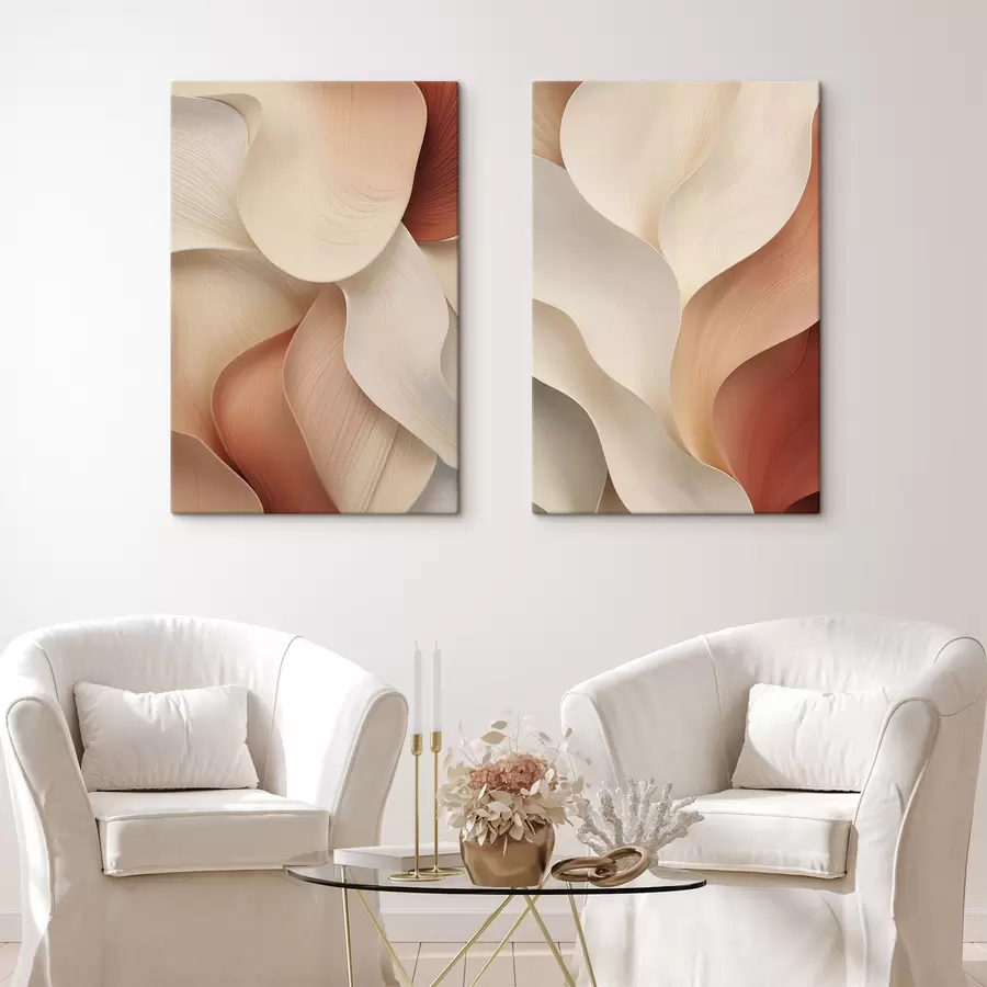 wall murals Textured white flowers with delicate petals and abstract background m30580